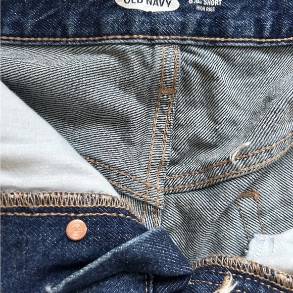 Old Navy O.G Short High Rise Womens 16 American Flag Denim Cut Off Shorts Button - Picture 3 of 3